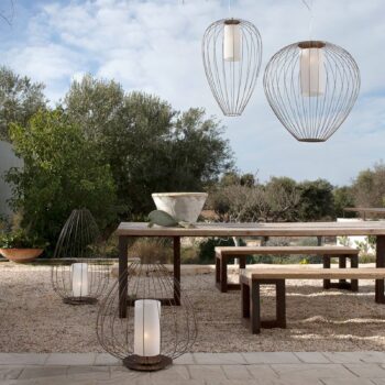 Karman Cell stojaca lampa s klietkou Ø57 cm bronz