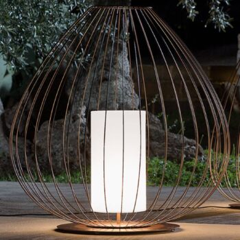 Karman Cell stojaca lampa s klietkou Ø84 cm bronz