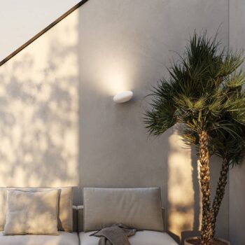Karman LED vonkajšie nástenné svietidlo Flò biela 16 x 12 cm umelá živica IP55