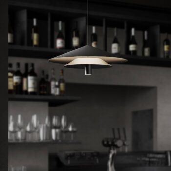 Karman LED závesné svietidlo ASSO, čierne, kov, Ø 42 cm