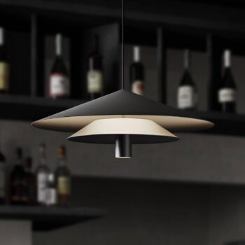 Karman LED závesné svietidlo ASSO, čierne, kov, Ø 42 cm