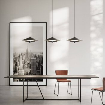 Karman LED závesné svietidlo ASSO, čierne, kov, Ø 42 cm