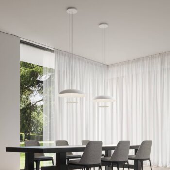Karman LED závesné svietidlo BLANCO, Ø 60 cm, biela, kov