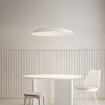 Karman LED závesné svietidlo BLANCO, Ø 92 cm, biela, kov