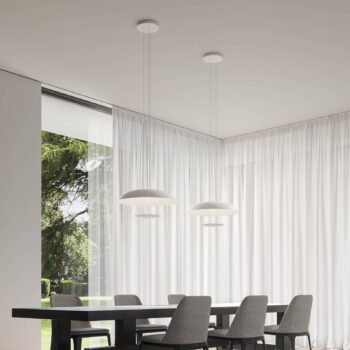 Karman LED závesné svietidlo BLANCO, Ø 92 cm, biela, kov