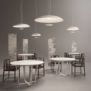 Karman LED závesné svietidlo BLANCO, Ø 92 cm, biela, kov