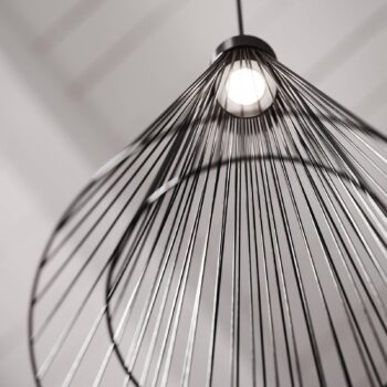 Karman LED závesné svietidlo Ikonika, čierne, Ø 40 cm, kov
