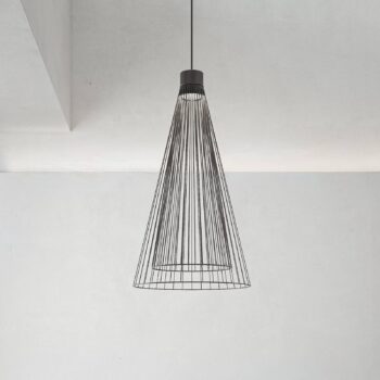 Karman LED závesné svietidlo Ikonika, čierne, Ø 40 cm, kov