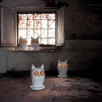 Karman stolná lampa Ti Vedo v tvare sovy