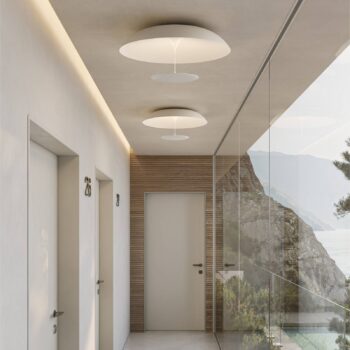 Karman stropné LED svetlo BLANCO, Ø 60 cm, biela, kov