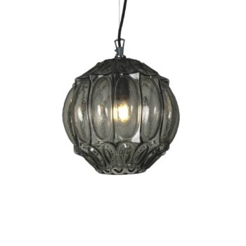 Karman závesné svetlo Ginger, dymovo sivá, výška 26 cm, sklo, E27