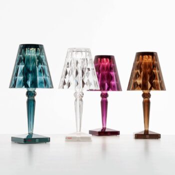 Kartell Big Battery - Stolová lampa IP54, slivka