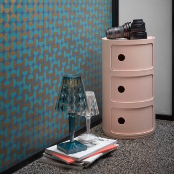 Kartell Big Battery - Stolová lampa IP54, svetlomodrá