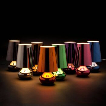 Kartell Cindy stolová LED lampa, modrá metalická