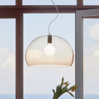 Kartell FL/Y závesné svietidlo, Ø 52 cm, hnedá
