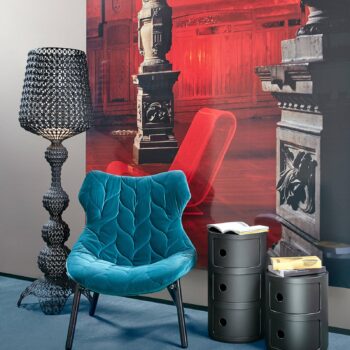 Kartell Kabuki – stojaca LED lampa, čierna