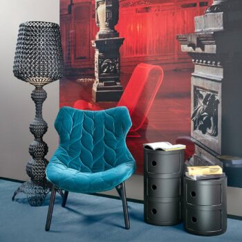 Kartell Kabuki – stojaca LED lampa, svetlomodrá