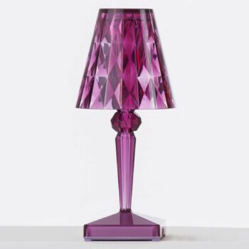 Kartell LED dobíjacia stolová lampa Batéria, 26 cm, slivka, IP54