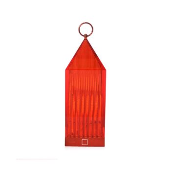 Kartell LED dobíjacia stolová lampa Lantern, červená, recyklovaná, IP54