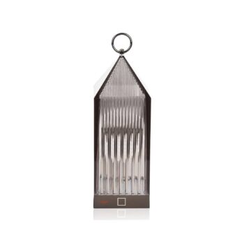Kartell LED dobíjacia stolová lampa Lantern, dymová, recyklovaná, IP54