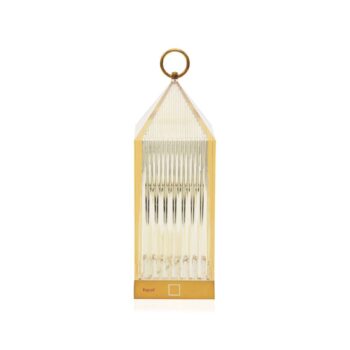 Kartell LED dobíjacia stolová lampa Lantern, jantárová, recyklovaná, IP54