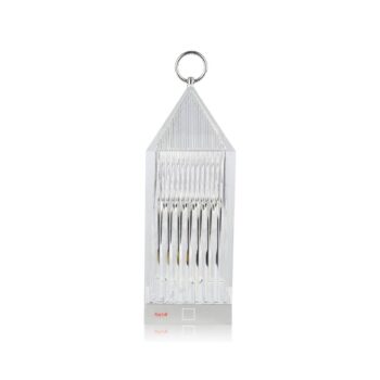 Kartell LED dobíjacia stolová lampa Lucerna, krištáľ, recyklovaná, IP54