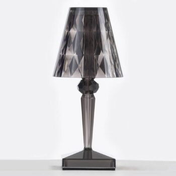 Kartell LED stolová lampa na batérie Batéria, 26 cm, dymovo sivá, IP54