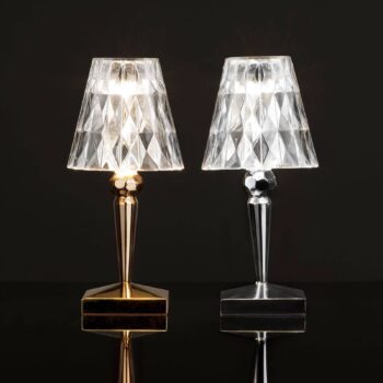 Kartell LED stolová lampa na batérie Batéria, 26 cm, zlatá, IP54