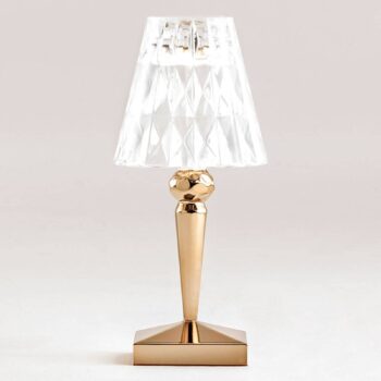Kartell LED stolová lampa na batérie Batéria, 26 cm, zlatá, IP54