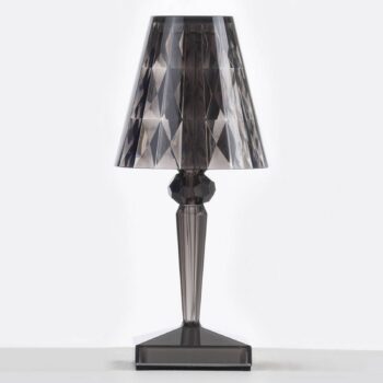 Kartell LED stolová lampa na batérie Batéria, 30 cm, dymovo sivá, IP54