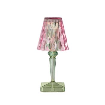 Kartell LED stolová lampa na batérie Batéria, 30 cm, ružová/zelená, IP54