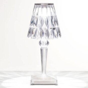 Kartell LED stolová lampa na batérie Batéria, 30 cm, transparentná, IP54