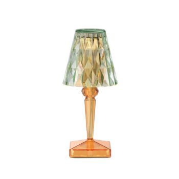 Kartell LED stolová lampa na batérie Batéria, 30 cm, zelená/oranžová, IP54