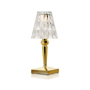 Kartell LED stolová lampa na batérie Batéria, 30 cm, zlatá farba, IP54