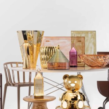 Kartell Lantern stolná LED lampa, jantár IP54