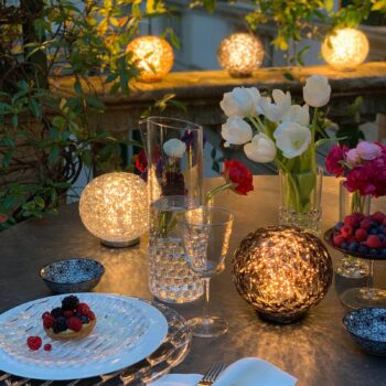 Kartell Mini Planet stolná lampa bat., priehľadná