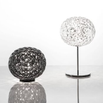 Kartell Planet stolná LED lampa guľa, dymová sivá