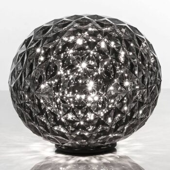 Kartell Planet stolná LED lampa guľa, dymová sivá