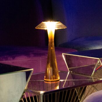 Kartell Space dizajnérska stolná LED lampa, zlatá