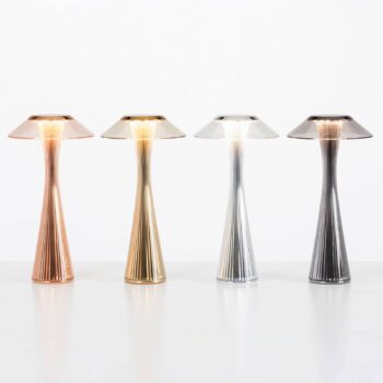 Kartell Space – dizajnérska stolná LED lampa chróm