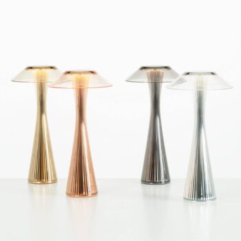 Kartell Space – dizajnérska stolná LED lampa chróm