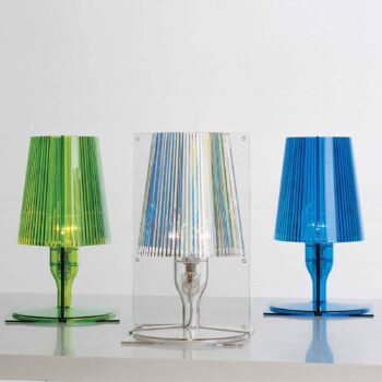 Kartell Take dizajnérska stolná lampa, priehľadná