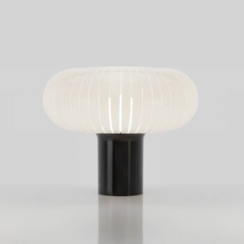 Kartell stolová lampa Teresa, čierna/biela, Ø 50 cm, PMMA