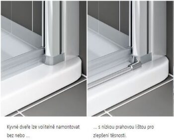 Kermi Kyvné dvere Cada XS 1WL 1000x2000 960-1010 STR.LESK číre+Clean CK1WL10020VPK