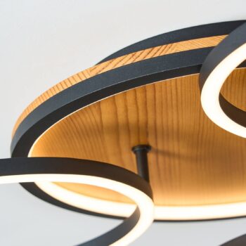 Kiru LED stropné svietidlo, borovica, dĺžka 60,8 cm, 3 svetlá, drevo