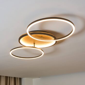 Kiru LED stropné svietidlo, borovica, dĺžka 87,4 cm, 2 svetlá, drevo