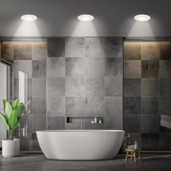 Klira vstavané LED svetlo, biele, Ø 9cm, IP44, stmievateľné, 3 jednotky