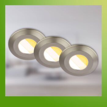 Klira vstavané LED svetlo, matný nikel, Ø9cm, IP44, stmievateľné, 3
