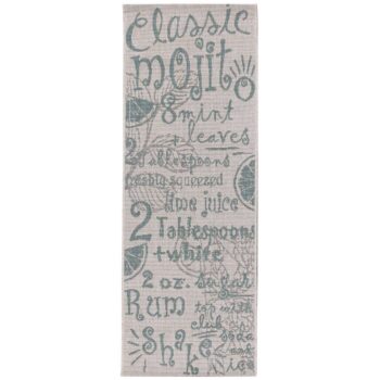 Koberec Cottage Letters wool/spa blue 60x180cm, 60 x 180 cm