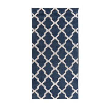 Koberec Cottage blue/ wool 67x130cm, 67 x 130 cm